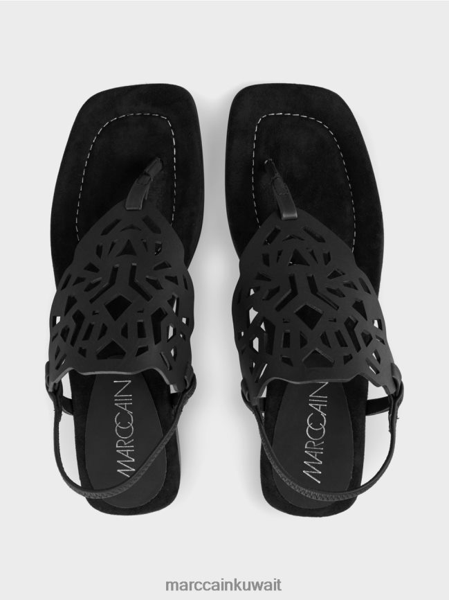 Marc Cain صنادل بمقدمة القدم مع فتحات LVN0D61611 أحذية أسود