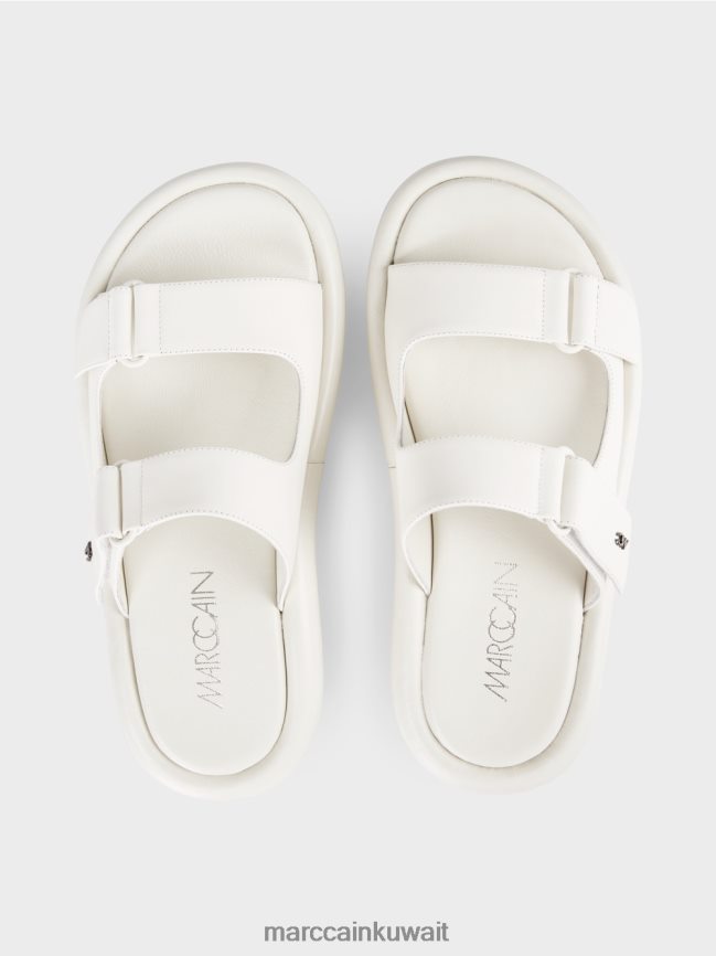 Marc Cain صندل بنعل مستدير LVN0D61613 أحذية أبيض مصفر