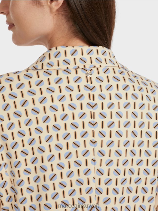 Marc Cain سترة التصميم الجرافيكي LVN0D6161 ملابس كريم غامق