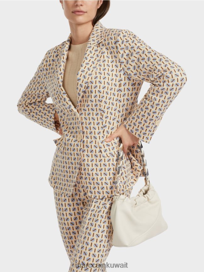 Marc Cain سترة التصميم الجرافيكي LVN0D6161 ملابس كريم غامق