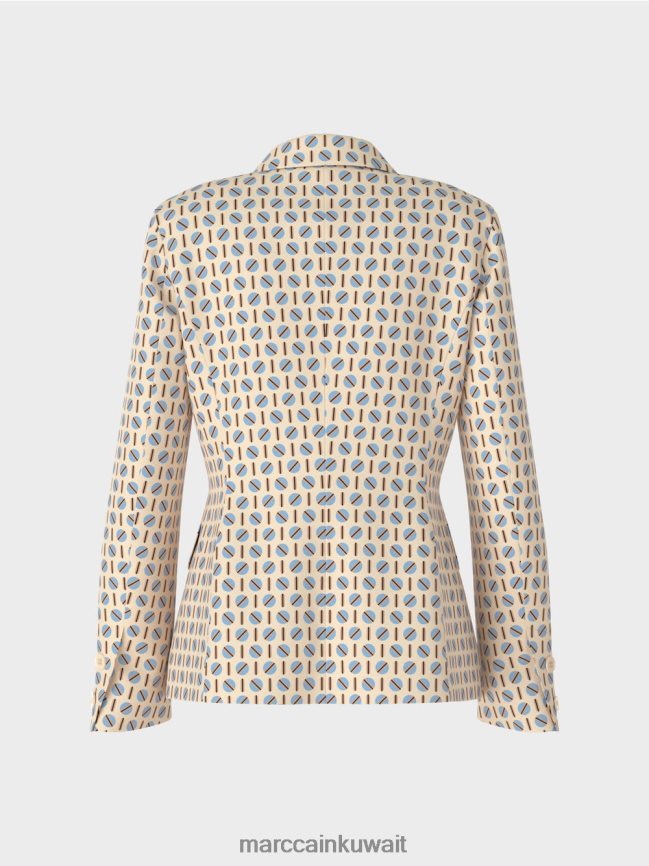 Marc Cain سترة التصميم الجرافيكي LVN0D6161 ملابس كريم غامق