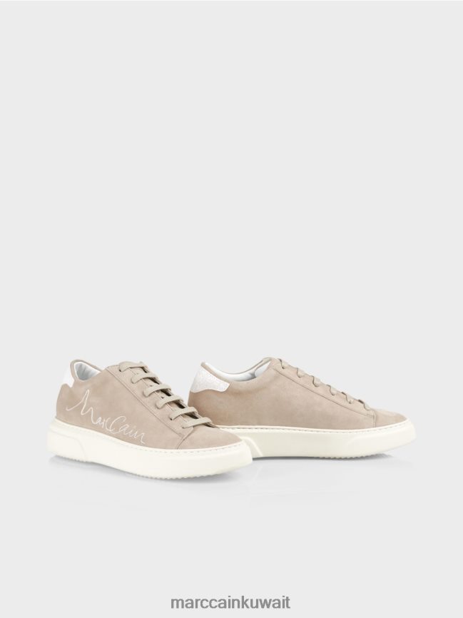 Marc Cain حذاء رياضي برباط من الجلد السويدي LVN0D61624 أحذية تان مشرق