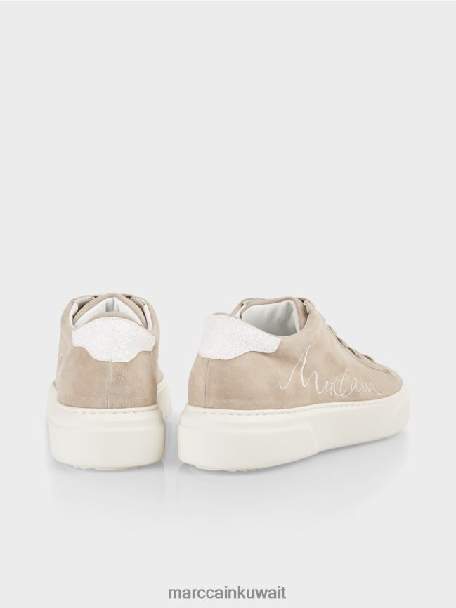 Marc Cain حذاء رياضي برباط من الجلد السويدي LVN0D61624 أحذية تان مشرق