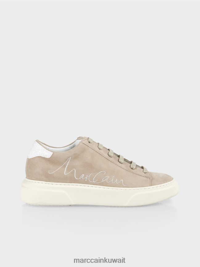 Marc Cain حذاء رياضي برباط من الجلد السويدي LVN0D61624 أحذية تان مشرق