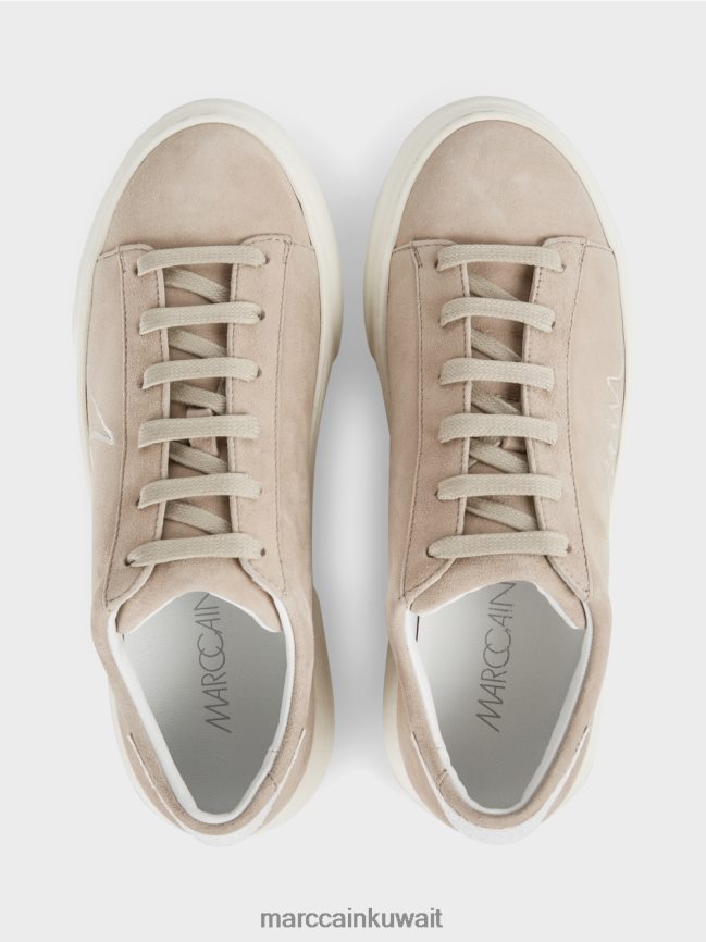 Marc Cain حذاء رياضي برباط من الجلد السويدي LVN0D61624 أحذية تان مشرق