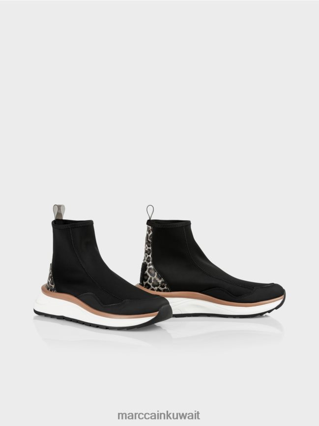 Marc Cain حذاء متوسط ​​القطع بكعب النمر LVN0D61626 أحذية أسود