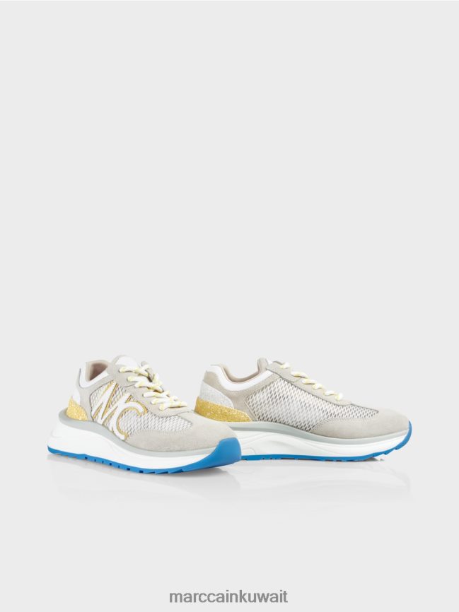 Marc Cain أحذية رياضية مع إدراج شبكة LVN0D61627 أحذية الكبريت الأخضر