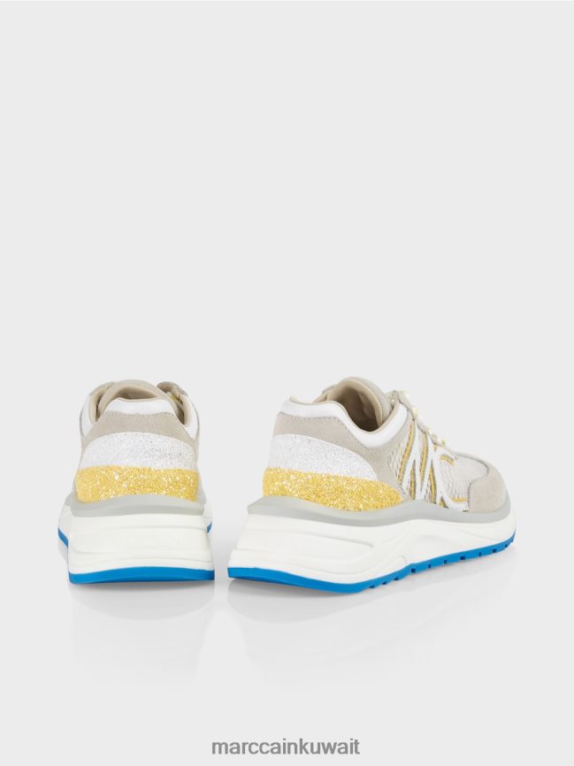 Marc Cain أحذية رياضية مع إدراج شبكة LVN0D61627 أحذية الكبريت الأخضر