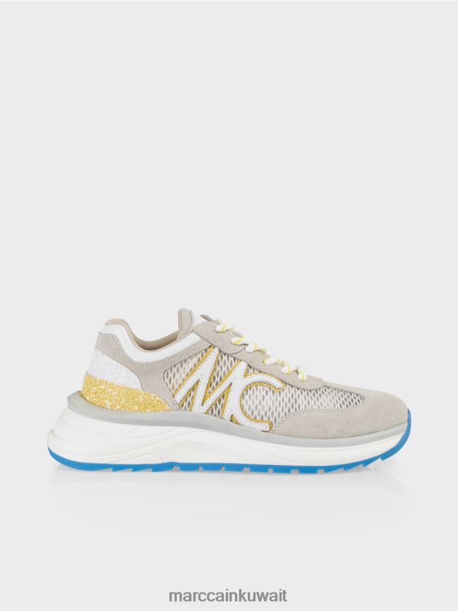 Marc Cain أحذية رياضية مع إدراج شبكة LVN0D61627 أحذية الكبريت الأخضر