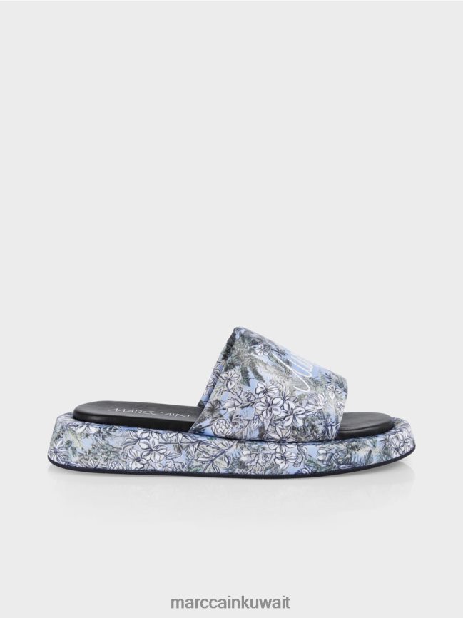 Marc Cain الصنادل في تصميم الأزهار LVN0D61629 أحذية مسحوق أزرق فاتح