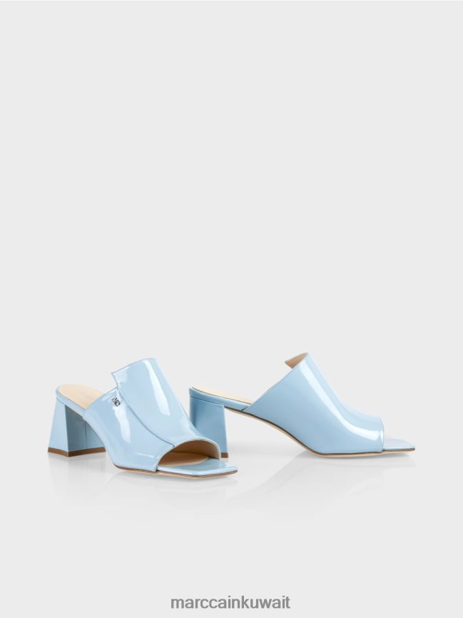 Marc Cain صندل مربع "إعادة التفكير معًا". LVN0D61632 أحذية الغلاف الجوي الأزرق