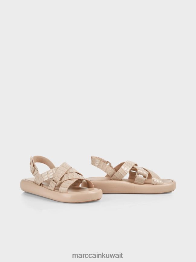 Marc Cain صندل بحزام جلد التمساح الصناعي LVN0D61634 أحذية رمادي داكن ناعم