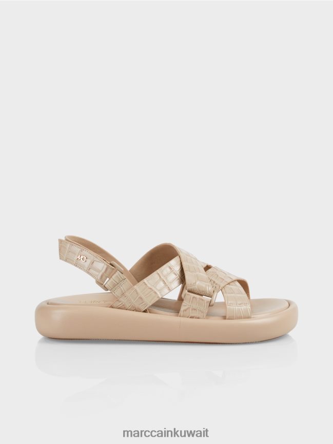 Marc Cain صندل بحزام جلد التمساح الصناعي LVN0D61634 أحذية رمادي داكن ناعم