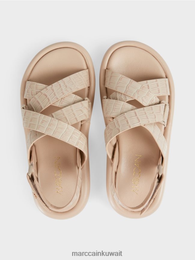 Marc Cain صندل بحزام جلد التمساح الصناعي LVN0D61634 أحذية رمادي داكن ناعم