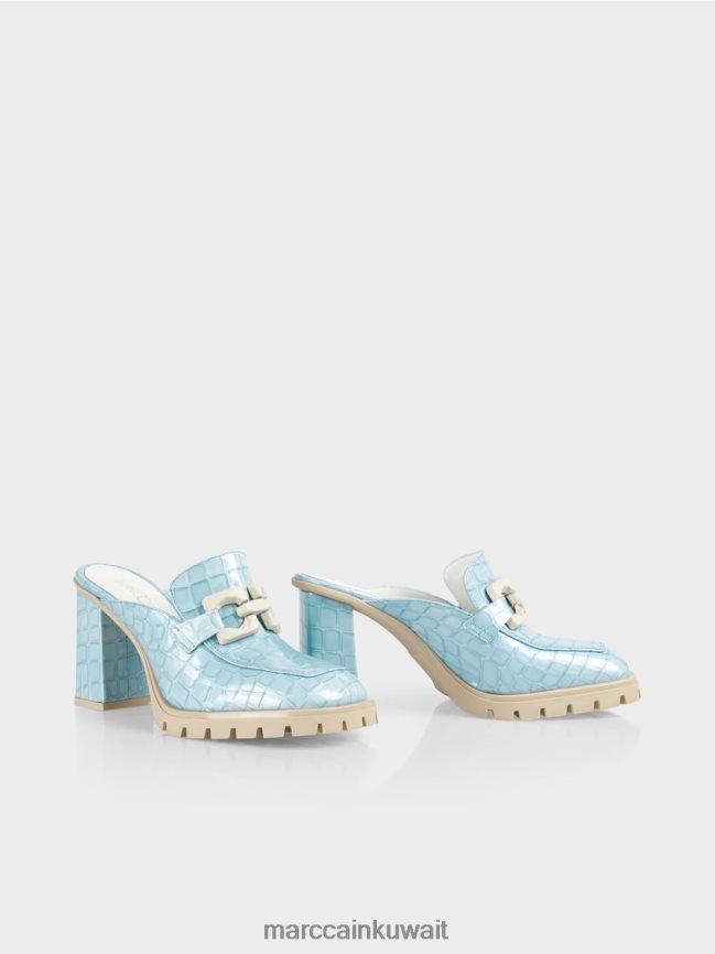 Marc Cain حذاء سهل الارتداء من جلد التمساح الصناعي "إعادة التفكير معًا". LVN0D61639 أحذية الغلاف الجوي الأزرق