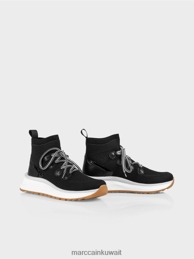 Marc Cain حذاء بقصة متوسطة وتصميم محبوك LVN0D61647 أحذية أسود