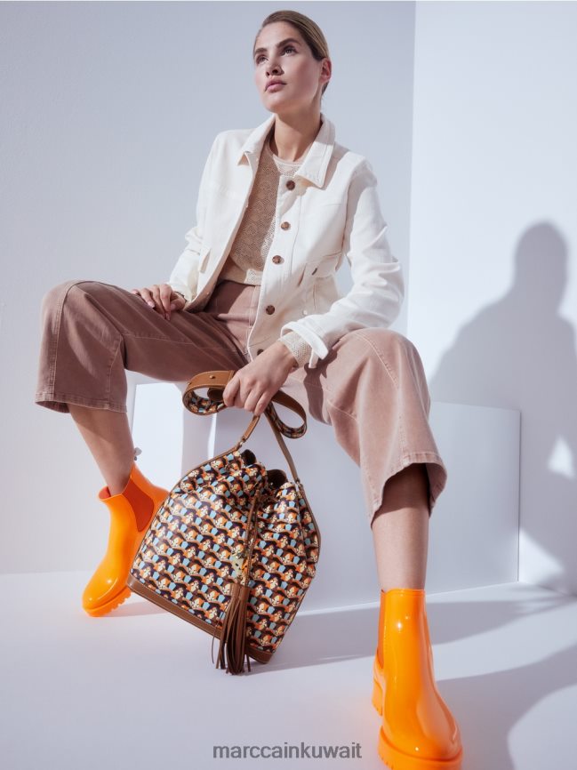 Marc Cain أحذية تشيلسي المطاطية بنعل جانبي LVN0D61651 أحذية برتقالي مشرق