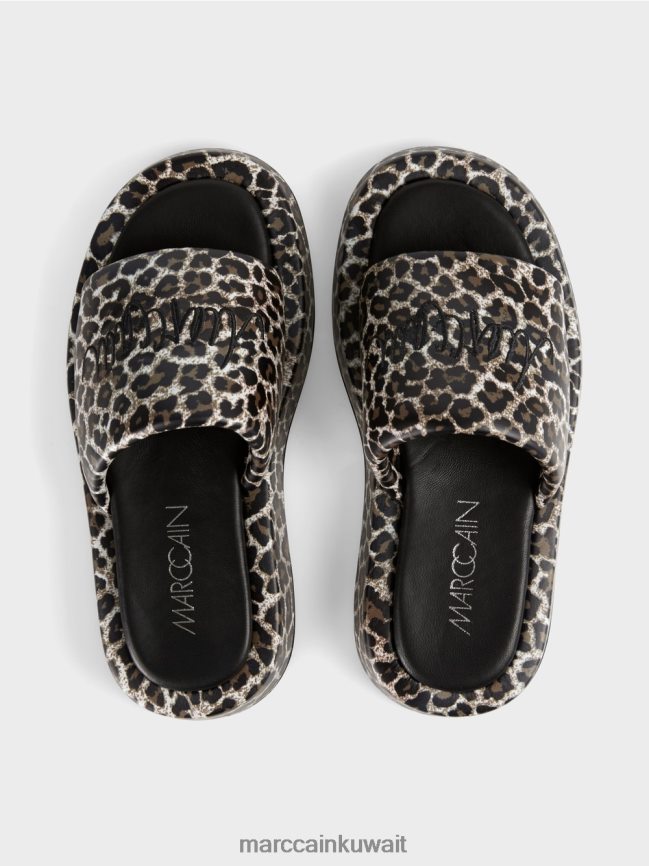 Marc Cain الصنادل في نمط الفهد LVN0D61652 أحذية كريم مسحوق