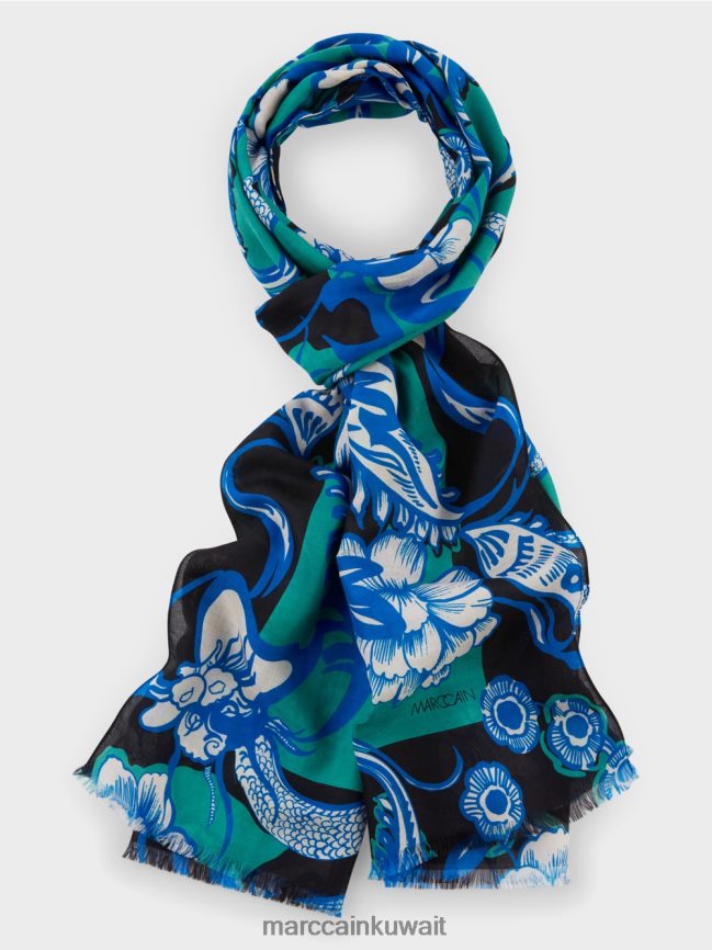 Marc Cain وشاح مع طباعة الوشم LVN0D61656 ملحق المينا