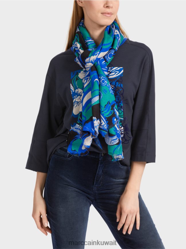 Marc Cain وشاح مع طباعة الوشم LVN0D61656 ملحق المينا