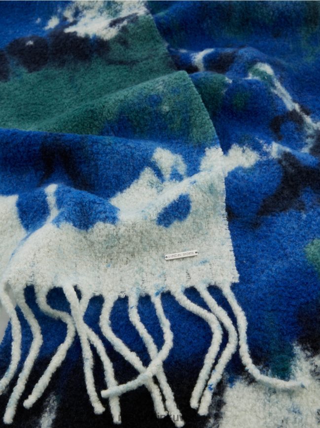 Marc Cain وشاح من الصوف بتصميم الباتيك LVN0D61657 ملحق المينا