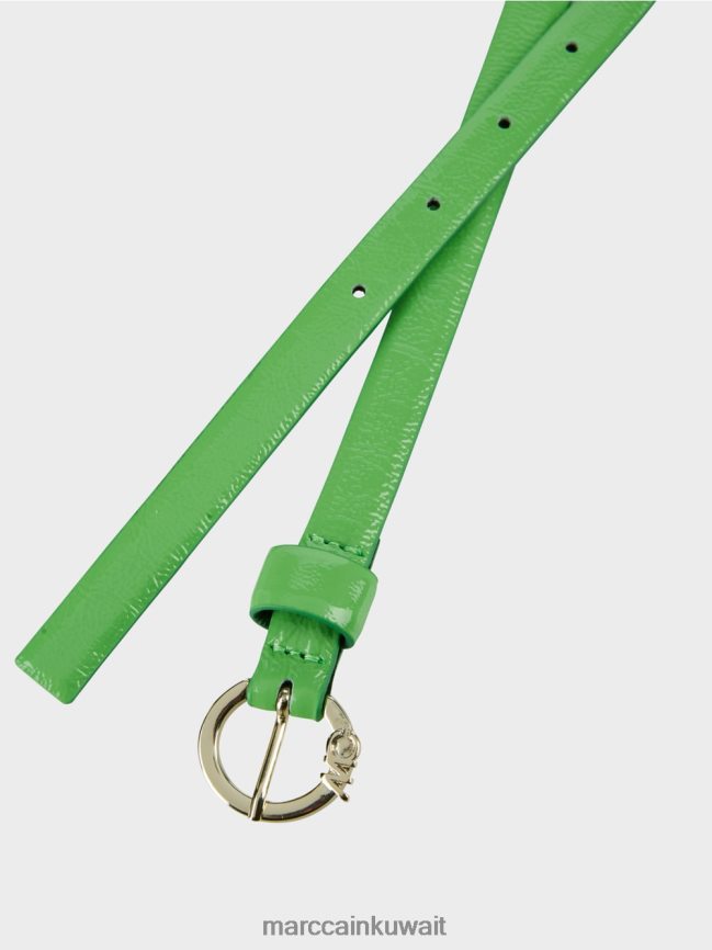 Marc Cain حزام خصر ضيق من جلد نابا LVN0D61662 ملحق التفاح الأخضر الداكن