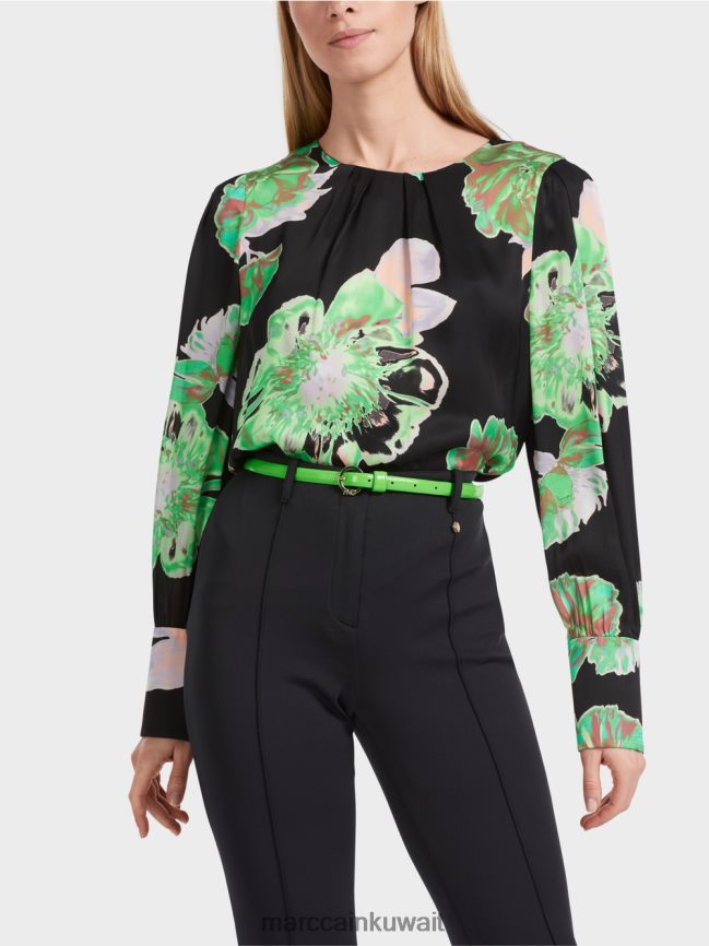 Marc Cain حزام خصر ضيق من جلد نابا LVN0D61662 ملحق التفاح الأخضر الداكن