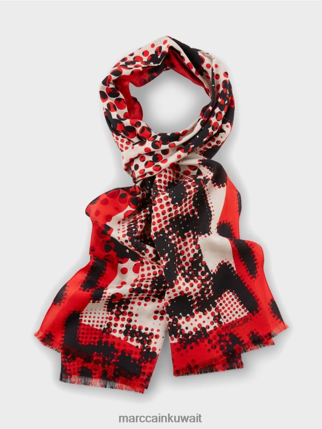 Marc Cain وشاح بزخارف فرو الحيوانات LVN0D61669 ملحق كامباري