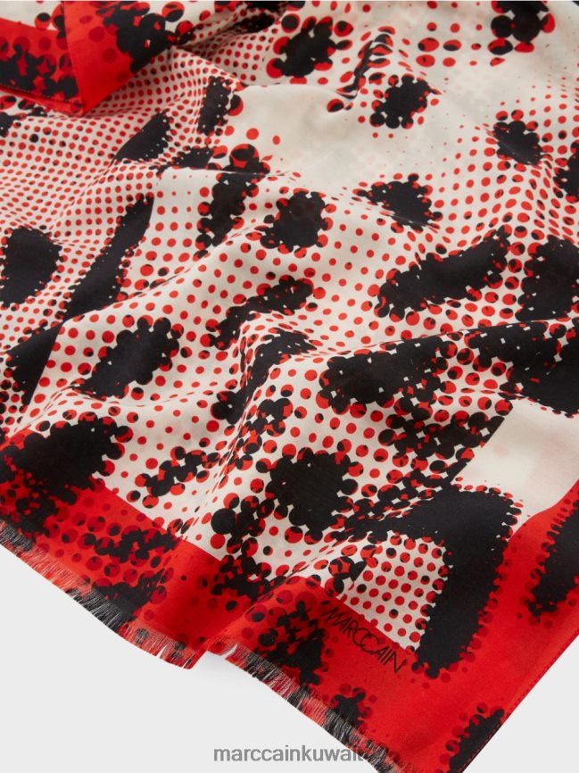 Marc Cain وشاح بزخارف فرو الحيوانات LVN0D61669 ملحق كامباري