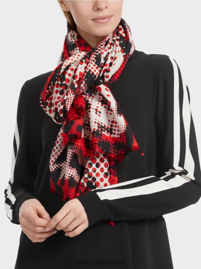 Marc Cain وشاح بزخارف فرو الحيوانات LVN0D61669 ملحق كامباري