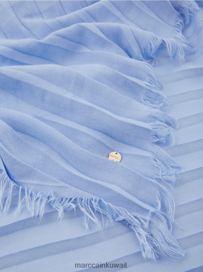 Marc Cain وشاح مهدب بلون عادي LVN0D61675 ملحق سماء الصيف المظلمة