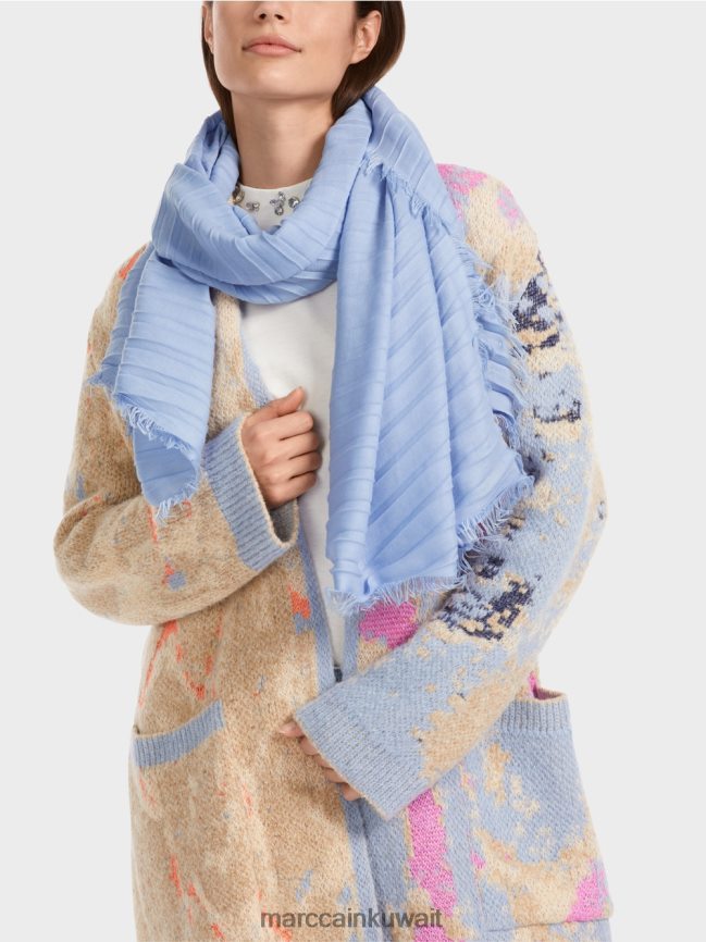 Marc Cain وشاح مهدب بلون عادي LVN0D61675 ملحق سماء الصيف المظلمة