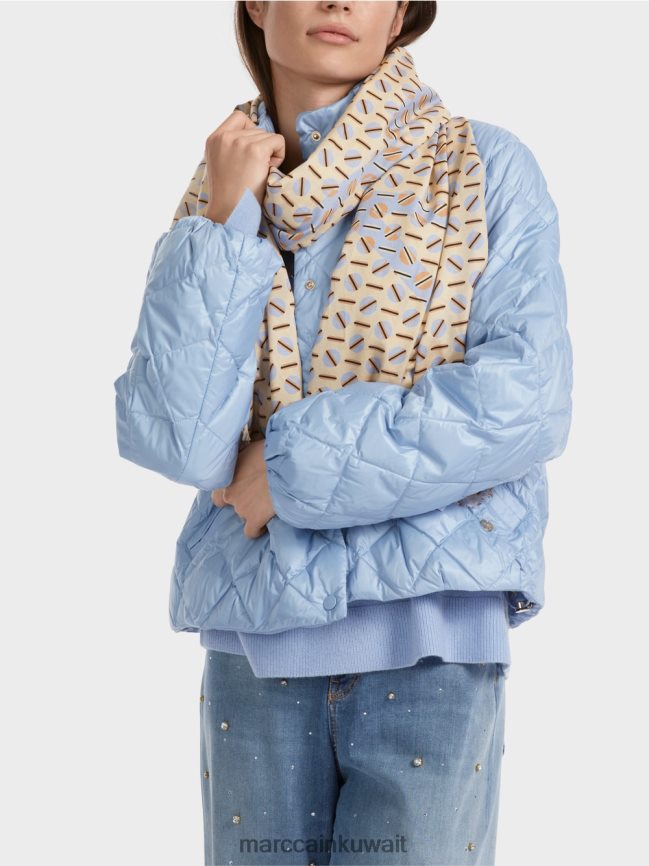 Marc Cain وشاح مع التصميم الجرافيكي LVN0D61676 ملحق كريم غامق