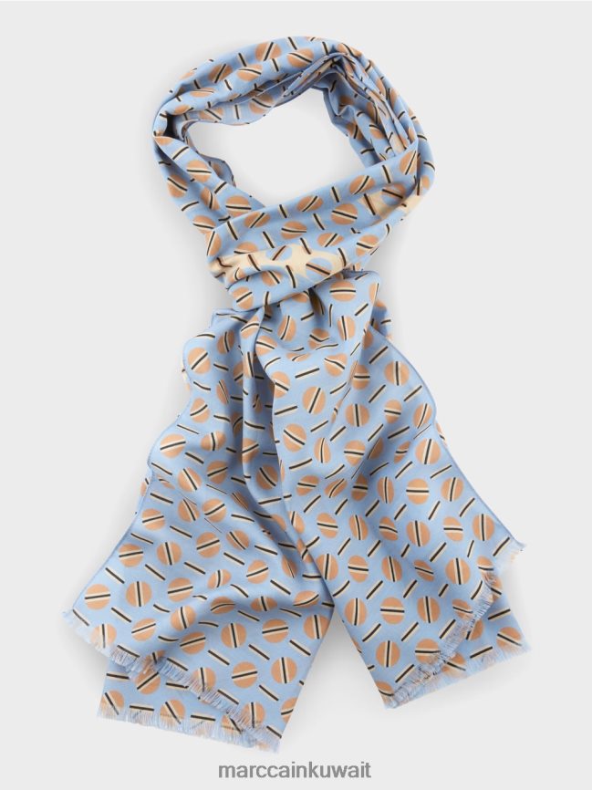 Marc Cain وشاح مع التصميم الجرافيكي LVN0D61679 ملحق سماء الصيف المظلمة