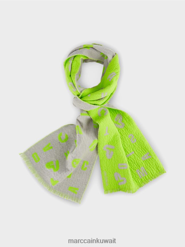 Marc Cain وشاح ذو وجهين بتصميم منسوج LVN0D61688 ملحق رمادي