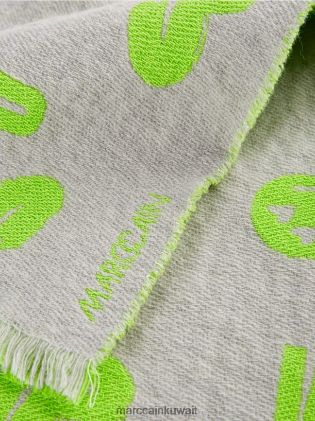 Marc Cain وشاح ذو وجهين بتصميم منسوج LVN0D61688 ملحق رمادي