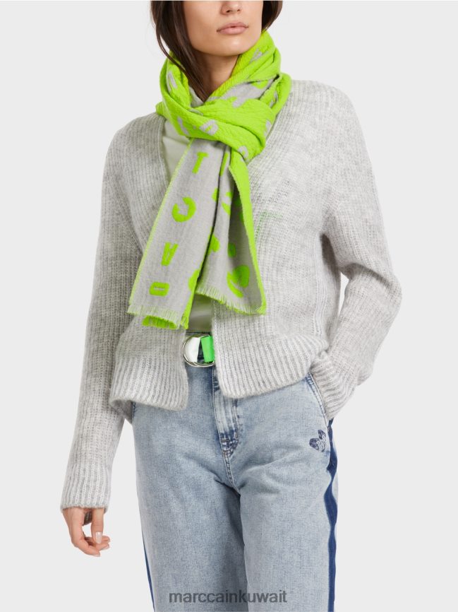 Marc Cain وشاح ذو وجهين بتصميم منسوج LVN0D61688 ملحق رمادي