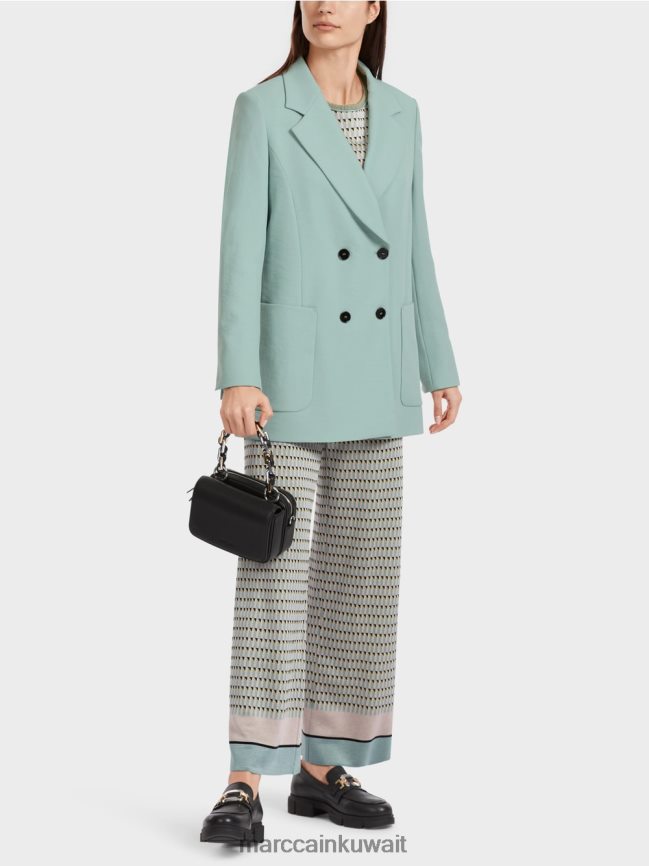 Marc Cain بليزر بمظهر مجعد LVN0D6169 ملابس السماء الزرقاء الداكنة