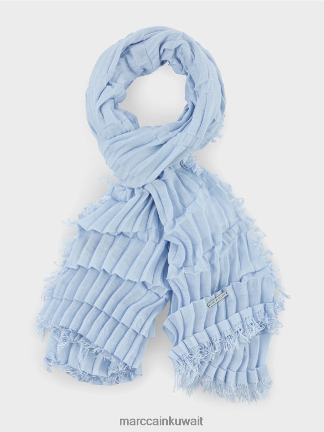 Marc Cain وشاح مع هيكل مطوي LVN0D61691 ملحق مسحوق ناعم أزرق