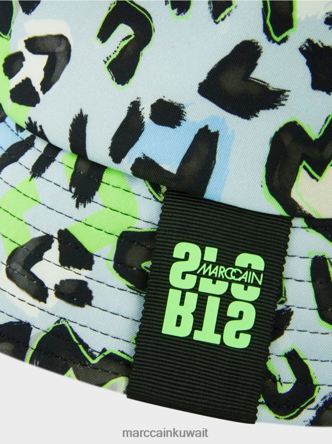 Marc Cain قبعة بطباعة شاملة LVN0D61696 ملحق مسحوق ناعم أزرق