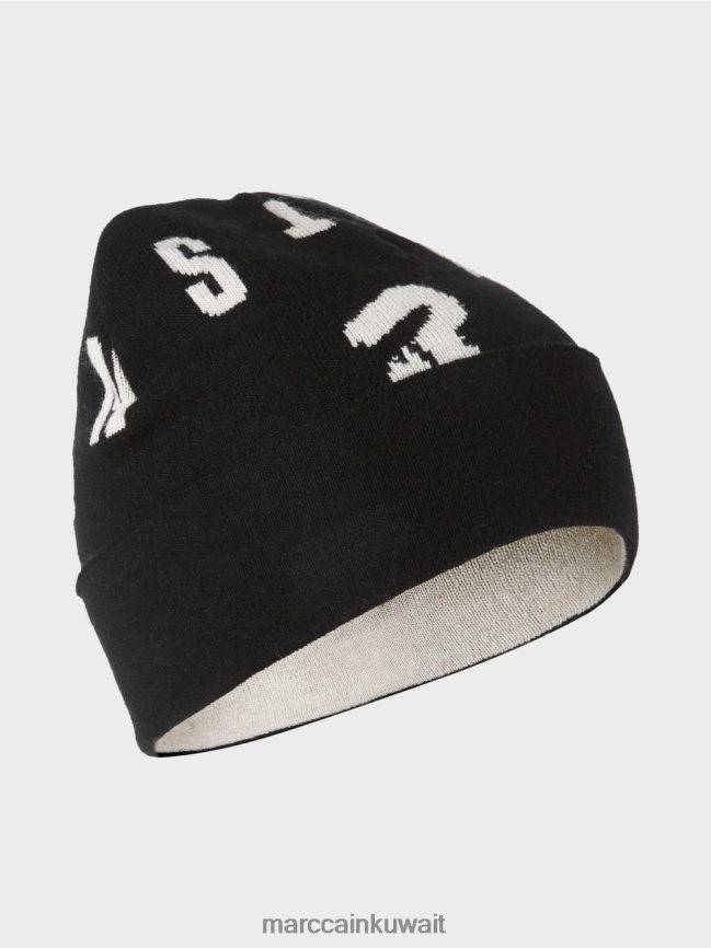 Marc Cain قبعة محبوكة "إعادة التفكير معًا". LVN0D61698 ملحق أسود