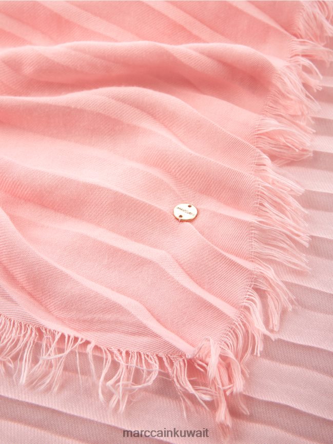 Marc Cain وشاح مهدب بلون عادي LVN0D61701 ملحق مسحوق وردي ناعم