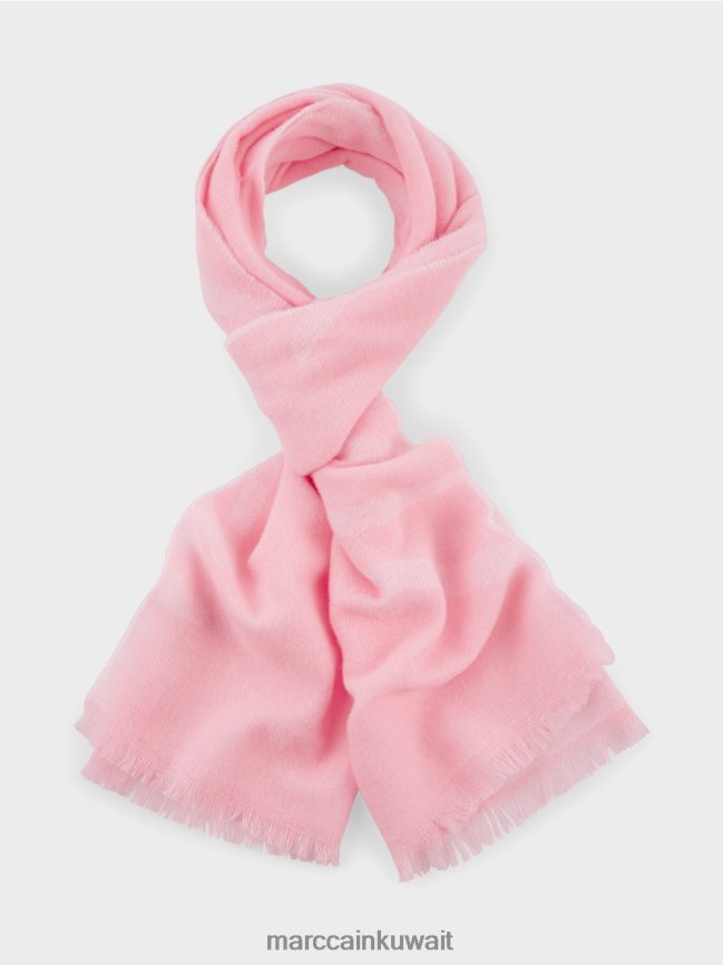 Marc Cain وشاح منسوج من الصوف البكر LVN0D61704 ملحق مسحوق وردي ناعم