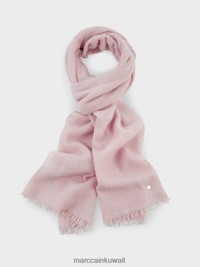 Marc Cain وشاح منسوج أنيق مع اللوريكس LVN0D61705 ملحق مسحوق وردي ناعم