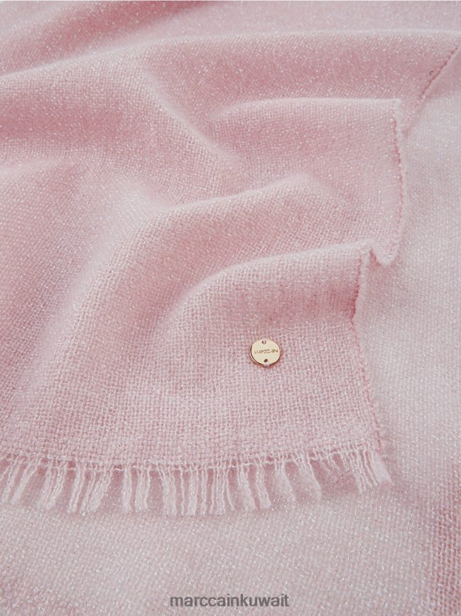 Marc Cain وشاح منسوج أنيق مع اللوريكس LVN0D61705 ملحق مسحوق وردي ناعم