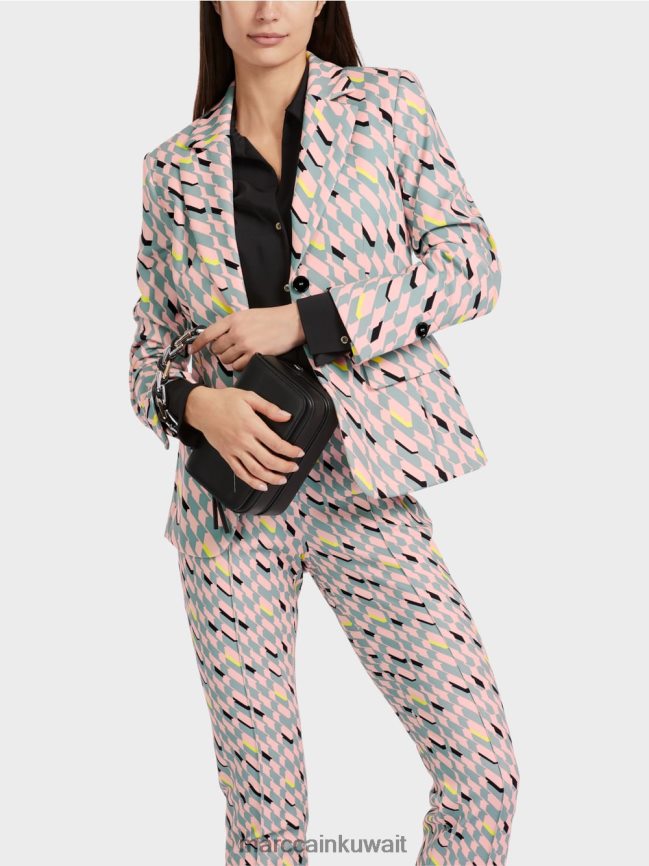 Marc Cain سترة التصميم الجرافيكي LVN0D6170 ملابس السماء الزرقاء الداكنة