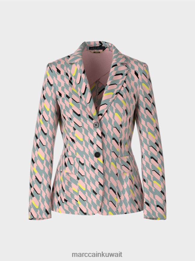 Marc Cain سترة التصميم الجرافيكي LVN0D6170 ملابس السماء الزرقاء الداكنة