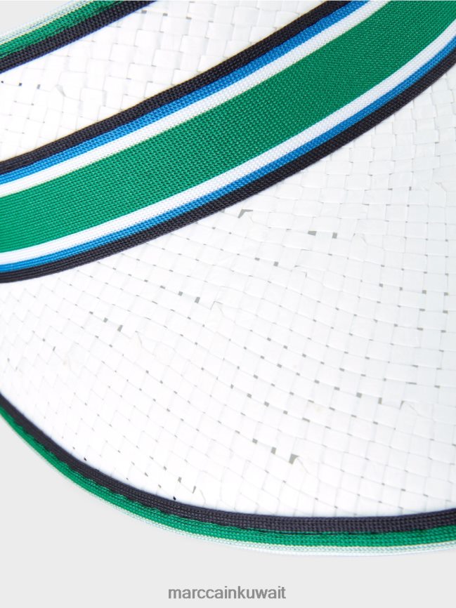 Marc Cain درع الشمس في شكل قبعة من القش LVN0D61710 ملحق ورقة ريحان مشرقة