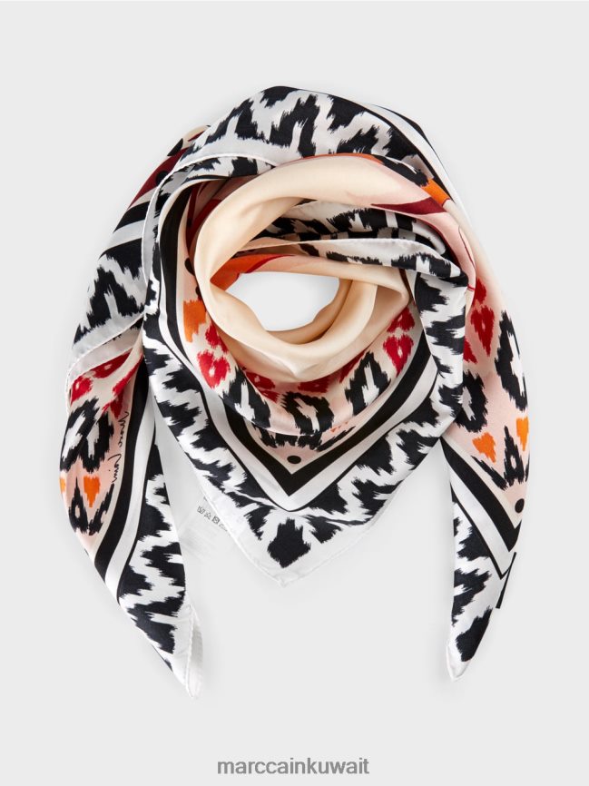 Marc Cain وشاح حريري بطبعات زهور LVN0D61713 ملحق كريمة