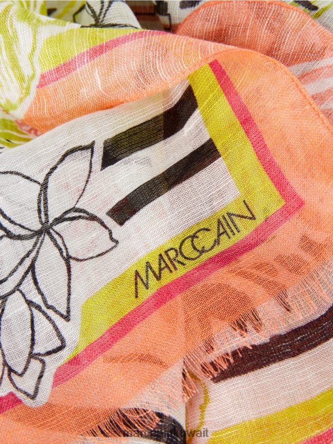 Marc Cain وشاح صيفي ناعم بطبعات LVN0D61715 ملحق الطين الخفيف